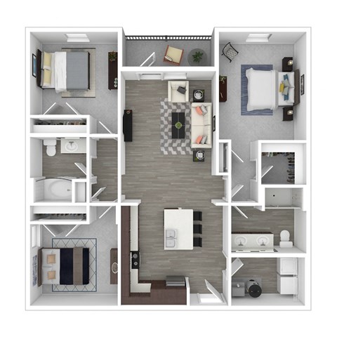 azalea bay 3 bedroom floorplan 3D